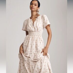Anthropologie The Somerset Dress Embroidered Edition - Ivory